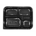 5 Compartment Black Bento Box